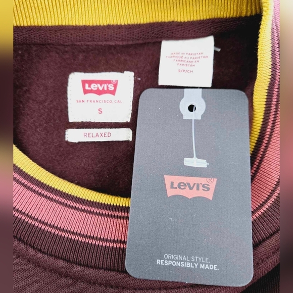 Levi's Men's Crewneck Pullover Non stretch Sweatshirt Color block size small - Picture 4 of 15